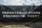 刚刚震撼麻豆直播app！麻豆视频独家揭秘劲爆网红内幕，评论区炸了