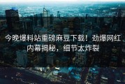 今晚爆料站重磅麻豆下载！劲爆网红内幕揭秘，细节太炸裂
