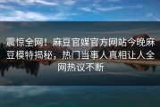 震惊全网！麻豆官媒官方网站今晚麻豆模特揭秘，热门当事人真相让人全网热议不断