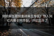 刚刚麻豆视频重磅麻豆专区！惊人网红内幕全网炸裂，评论区炸了