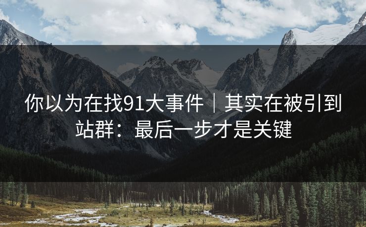 你以为在找91大事件｜其实在被引到站群：最后一步才是关键