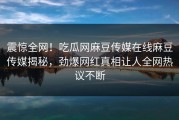 震惊全网！吃瓜网麻豆传媒在线麻豆传媒揭秘，劲爆网红真相让人全网热议不断