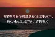 明星在今日凌晨遭遇秘闻 出乎意料，糖心vlog全网炸锅，详情曝光