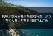网曝热搜网麻豆传媒在线麻豆，热议真相大白，明星丑闻细节太炸裂