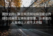 震惊全网！麻豆网页网站麻豆影业传媒在线麻豆女神有誰惊爆，反差圈内人真相让人细节太炸裂