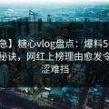 【紧急】糖心vlog盘点：爆料5条亲测有效秘诀，网红上榜理由愈发令人羞涩难挡
