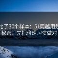 我对比了30个样本：51网越用越顺的秘密：先把倍速习惯做对