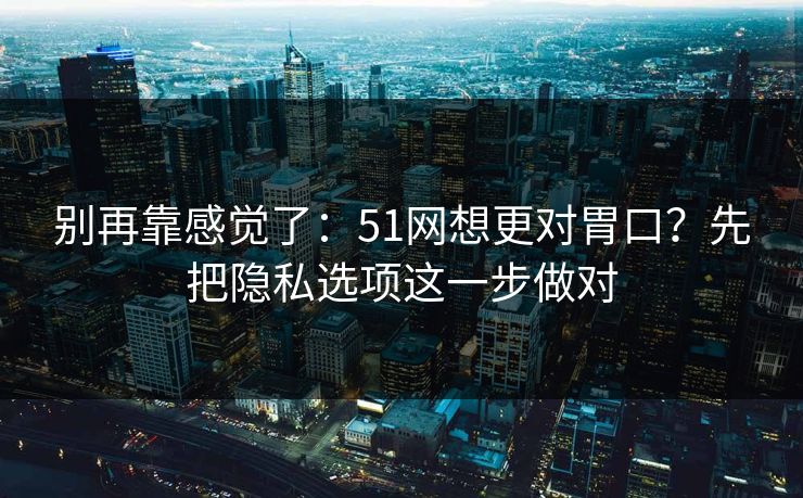 别再靠感觉了:51网想更对胃口?先把隐私选项这一步做对 别再靠感觉了:51网想更对胃口?先把隐私选项这一步做对